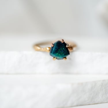 14K-24K Gold Green Australian Opal Ring