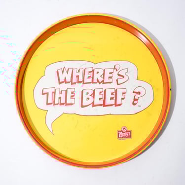 Vintage 'Where's the Beef' Tray, Metal Tray, Wendy's, 1984 