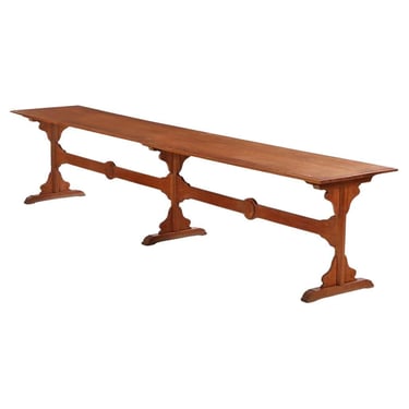 A Large Belgian Oak Monastery Trestle Table, 1880.