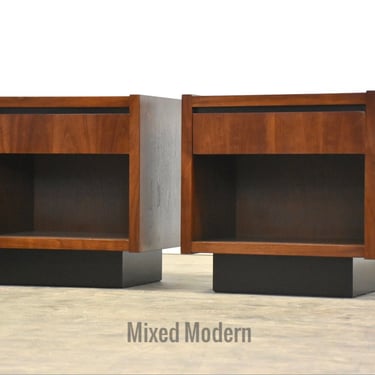 Walnut Nightstands by Lane - A Pair 