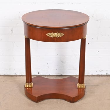 Baker Furniture French Empire Mahogany and Mounted Brass Side Table