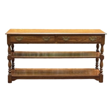 Vintage Pennsylvania House Turned Legs Oak Console Table 
