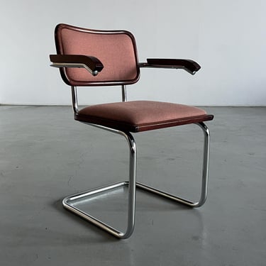 Vintage Mid-Century Upholstered Cesca Armchair by Bene Austria, B64 Marcel Breuer, Bauhaus Design, 1980s Austria 