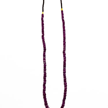 Brown Seed, Gold Vermeil and Ruby Beads with Gold Fill Clasp Necklace