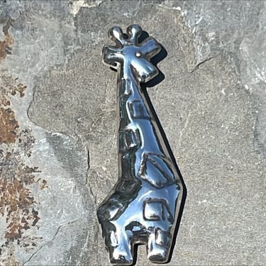 Vintage Mexico Sterling Silver Large Giraffe Pendant / Pin / Brooch 