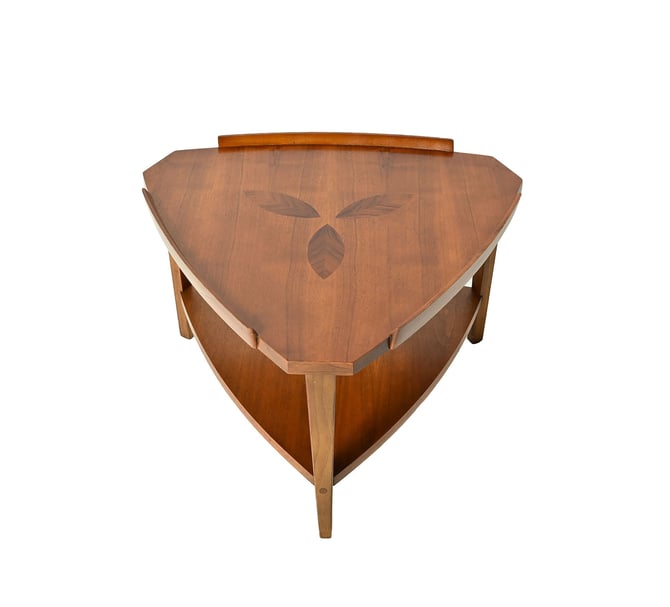 Lane Coffee Table Rosewood Leaf Inlay Mid Century Modern 