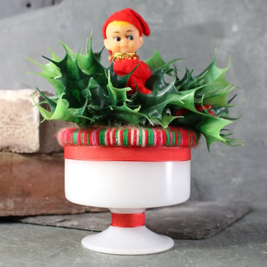 Vintage Christmas Tabletop Elf Decoration | Circa 1960s | Kitschy Christmas Decor | Homemade Christmas Decor | Bixley Shop 