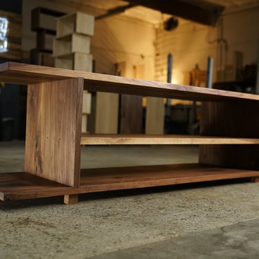 Saki Console Table, Solid Wood Modern Table, Domestic Hardwood (Shown in Walnut) 