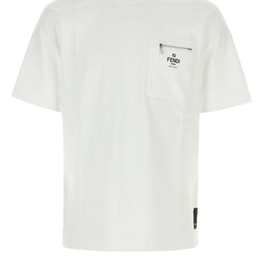 Fendi Man White Cotton T-Shirt