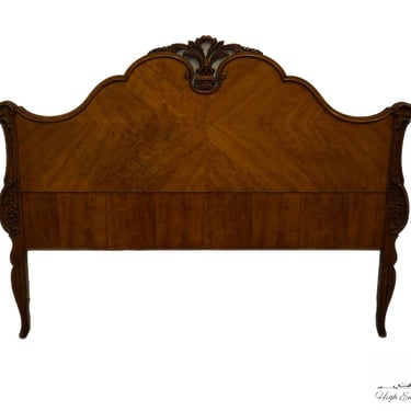 VINTAGE ANTIQUE Louis XVI French Provincial Bookmatched Walnut Full Size Headboard 650 