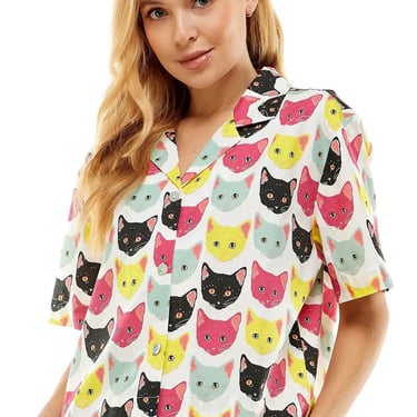St. Geraldine - Sandoval Boxy Crop Shirt - Meow Meow
