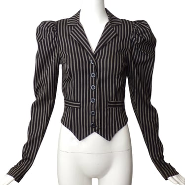 BETSEY JOHNSON- 1980s Striped Blazer, Size 4P