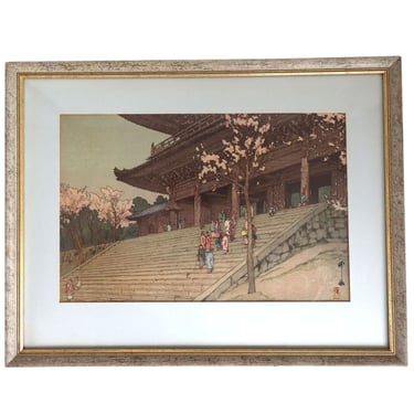 YOSHIDA HIROSHI Woodblock Print, The Chion-in Temple Gate 