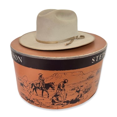 Vintage 1950s Royal Deluxe STETSON Western Fedora w/ Box ~ size 7 1/4 ~ 50s Cowboy Hat ~ Bound Edge ~ Open Road 