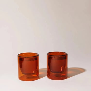 YLD 6 oz Double-Wall Amber Glass