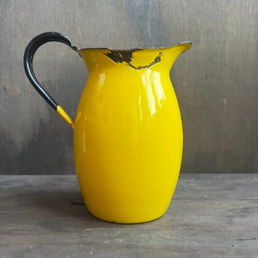 Yellow Vintage Asahi Japan Pitcher