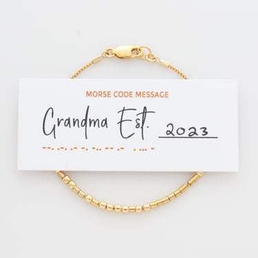 Grandma Est. Bracelet, Custom Grandma Bracelet, New Grandma Gift, Morse Code Bracelet, Mother's Day Gift 
