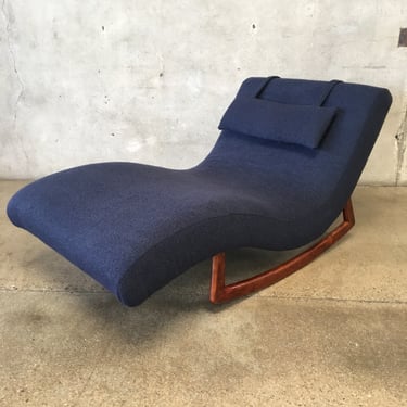 Vintage Adrian Pearsall Style Rocker Chaise Lounge with New Upholstery