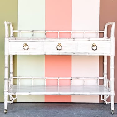 Thomasville Faux Bamboo Bar Cart