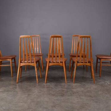 8 Niels Koefoed 'Eva' Teak Dining Chairs - Mid Century Danish Modern 