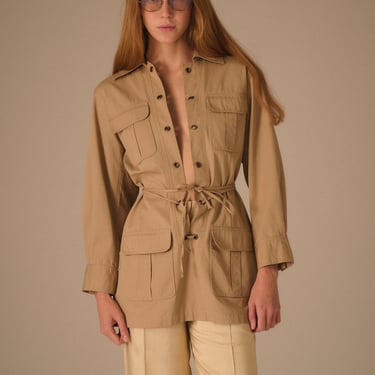 YSL Lace Up Khaki Coat