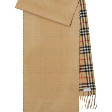 Burberry Men Check Reversible Cashmere Scarf