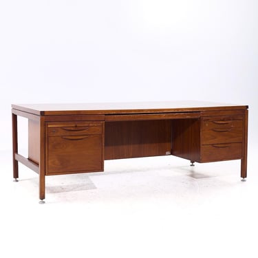 Jens Risom Mid Century Walnut Executive Desk - mcm 