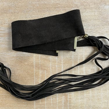 1960s fringe belt brown go-go tassel / hanging fringe waist accessory 