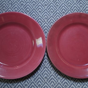 Vintage Japan Ceramic Salad Plates Fuschia Pink Raspberry Burgundy Pink Side Plates Mid Century Pottery California Pottery 