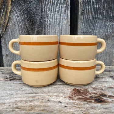 Vintage Roloc Mugs - Roloc Mugs - Vintage 1970s Mugs - Diner Mugs - Mugs Vintage - Set of 4 Vintage Mugs  McNicol Roloc Mugs  1940s Mugs 