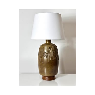 Vintage Mid Century David Cressey Textured Glaze Table Lamp Architectural Pottery 1970s 