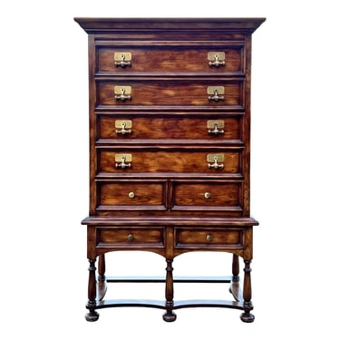 National Mt. Airy Oak William & Mary Style Highboy 