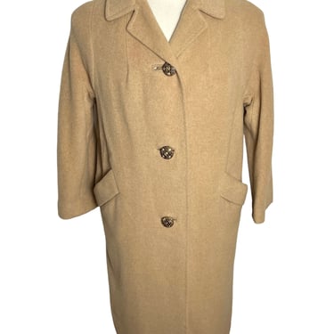 Vintage 1960s/1970s Women's Camel Hair Overcoat ~ The Towne Shop / Seattle ~ Jacket / Trench Coat / Swing ~ 