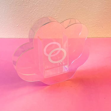 1980s Inspired Post Modern Opalescent Cloud Shaped Acrylic Vase 