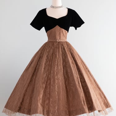 Spectacular 1950's Demi Couture Evening Dress By Traina-Norell / SM