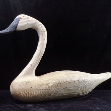 #Carved White Swan, circa early 20th century