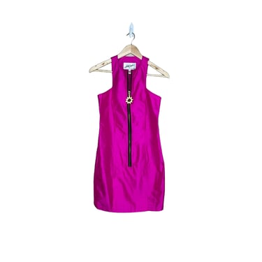 Vintage 90’s Linda Segal Vintage Hot Pink Fuchsia 100% Silk Dress Size 4 