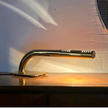 1970’s Curved Brass Tubular Steel Lamp Designed by Jim Bindman for Rainbow Lamp Co. 