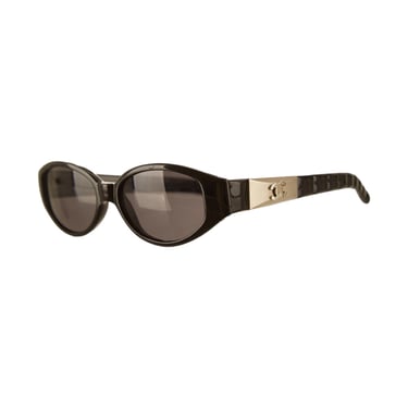 Chanel Black Quilted Logo Micro Sunglasses