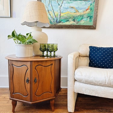 Mid Century Walnut Drum Table