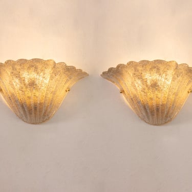 Set of 2 Elegant Murano glass wall sconce antique gray finish and grit, wall lamp Made in Italy 