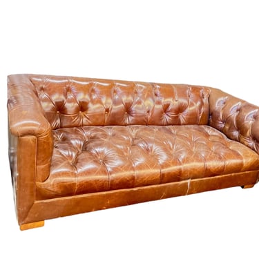 Vintage Caramel Leather Chesterfield Sofa