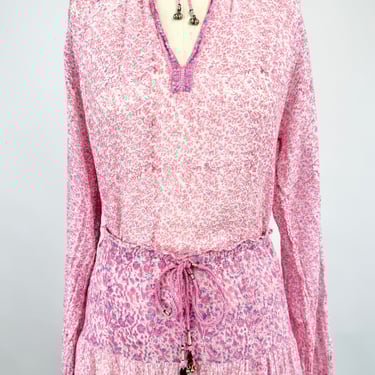 Pale Pink 70s Indian Cotton Blouse