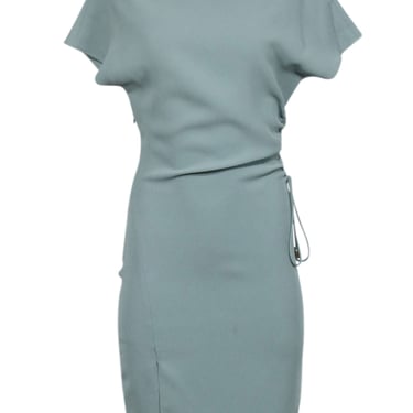 Reiss - Sage Green Drawstring Sheath Dress Sz 2