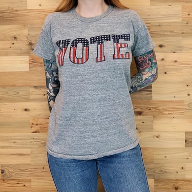 Vintage 1970's VOTE Election Tee Shirt T-Shirt 