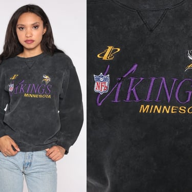 Minnesota Vikings Sweatshirt 90s Football Shirt NFL Crewneck Retro 80s Sport Streetwear Vintage Graphic Distressed Athletic 80s Men's Small 