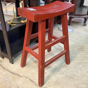 Red Painted Bar Stool