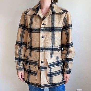 Vintage Pendleton High Grade Western Wear Wool Plaid Jacket Coat Cruiser Mens M 