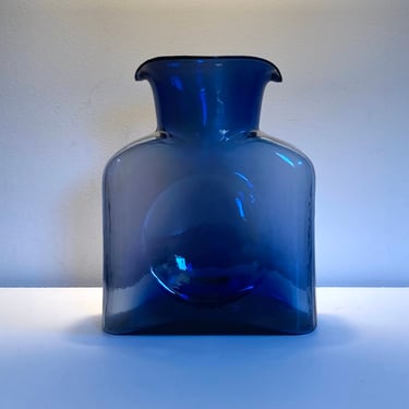 Blenko water bottle in rare blue graduated glass 