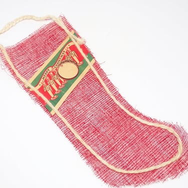 Antique Christmas Mesh Stocking, Merry Christmas Banner with Toy Soldiers, Vintage Candy Container Ornament 